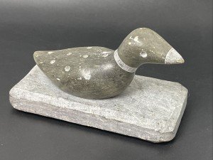 DIMU Signed 4” Inuit Soapstone Bird Carving
