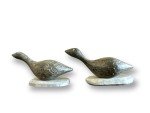 Inuit Hand Carved Soapstone Geese by DIMU