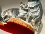 Hand-Carved Painted Wolf Sculpture - 16