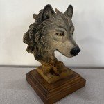 Decorative Hand-Carved Wolf Soapstone Sculpture