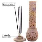 Hand-Carved Soapstone Incense Holder with Elephant Design