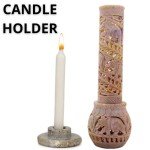 Hand-Carved Soapstone Incense Holder with Elephant Design