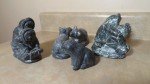 Vintage Hand Carved Wolf Soapstone Figurines, Canada