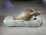 Inuit Soapstone Woodpecker Carving by DIMU