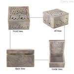 Soapstone Elephant Carving Decorative Storage Box