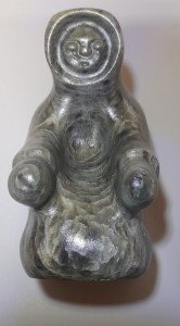 Inuit Soapstone Carving: Eskimo with Child