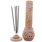 Hand Carved Soapstone Incense and Candle Holder