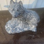Signed Gray Wolf Soapstone Carving, Numbered 106