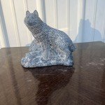 Signed Gray Wolf Soapstone Carving, Numbered 106