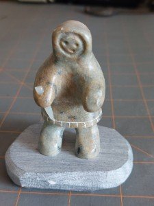 Inuit Soapstone Seal Hunter Figurine by Dimu