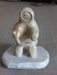 Inuit Soapstone Seal Hunter Figurine by Dimu