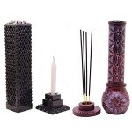 Red and Black Soapstone Incense Stick Holder