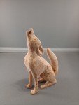 Vintage Hand-Carved Soapstone Wolf Howling Sculpture