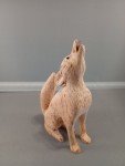 Vintage Hand-Carved Soapstone Wolf Howling Sculpture