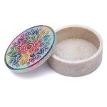 Small Round Mandala Soapstone Decorative Box
