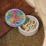 Small Round Mandala Soapstone Decorative Box