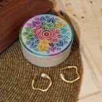 Small Round Mandala Soapstone Decorative Box