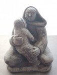 Wolf Handcrafted Sculpture of Woman & Child