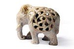 5" Handmade Soapstone Elephant with Baby
