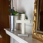 Standing Cross Soapstone Carving - Creamy Natural Stone