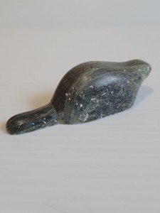Signed Dimu Soapstone Carved Beaver Figurine