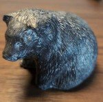 Lifelike Wolf Soapstone Sculpture - Handmade in Canada