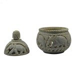 Soapstone Elephant Tea Light Holder and Potpourri Box