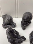 Hand Carved Soapstone Wolf Sculptures - Set of 9