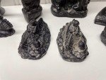 Hand Carved Soapstone Wolf Sculptures - Set of 9