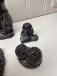 Hand Carved Soapstone Wolf Sculptures - Set of 9