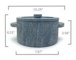 Soapstone Casserole with Stone Handles - 2.4 Quarts