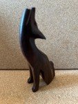 Dark Wood Hand Carved 4" Wolf Figurine