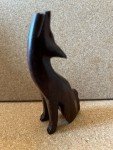 Dark Wood Hand Carved 4" Wolf Figurine