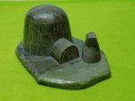Dimu 7" Soapstone Igloo and Owl Carving
