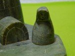 Dimu 7" Soapstone Igloo and Owl Carving
