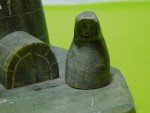 Dimu 7" Soapstone Igloo and Owl Carving