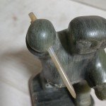 Inuit Soapstone Ice Fisherman Carving by Dimu