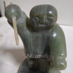 Inuit Soapstone Ice Fisherman Carving by Dimu