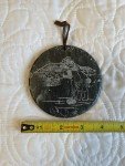 Inuit Soapstone Ice Fishing Disk Carving