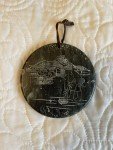 Inuit Soapstone Ice Fishing Disk Carving
