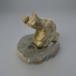 Inuit Soapstone Carving: Seal Ice Fishing Scene