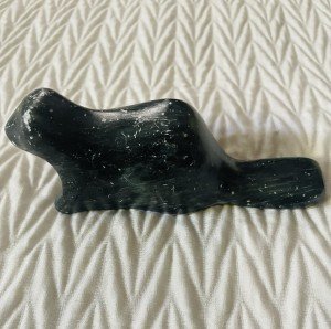 Handmade Soapstone Beaver Carving by DIMU