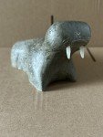 Signed Soapstone Walrus Seal Animal Sculpture