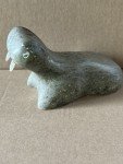Signed Soapstone Walrus Seal Animal Sculpture