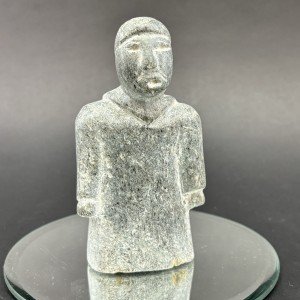 Hand-Carved Soapstone Eskimo Art Figure - 4”