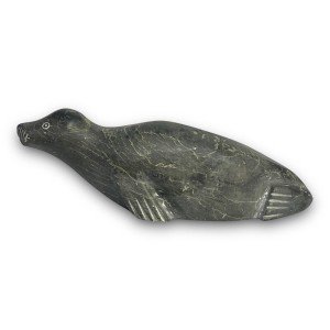 Eskimo Seal Soapstone Carving Art Sculpture 1977
