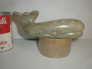 Alaskan Eskimo Soapstone Blue Whale Sculpture