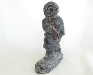 Soapstone Inuit Eskimo Carving with Spear