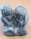 Handcarved Soapstone Eskimo Couple Sculpture 3.5