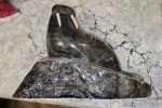 Large Vintage Soapstone Eskimo Carving on Base